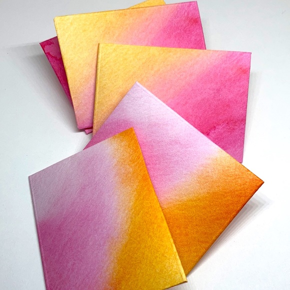 💕Watercolor Pink & Orange mini envelopes - Picture 7 of 7